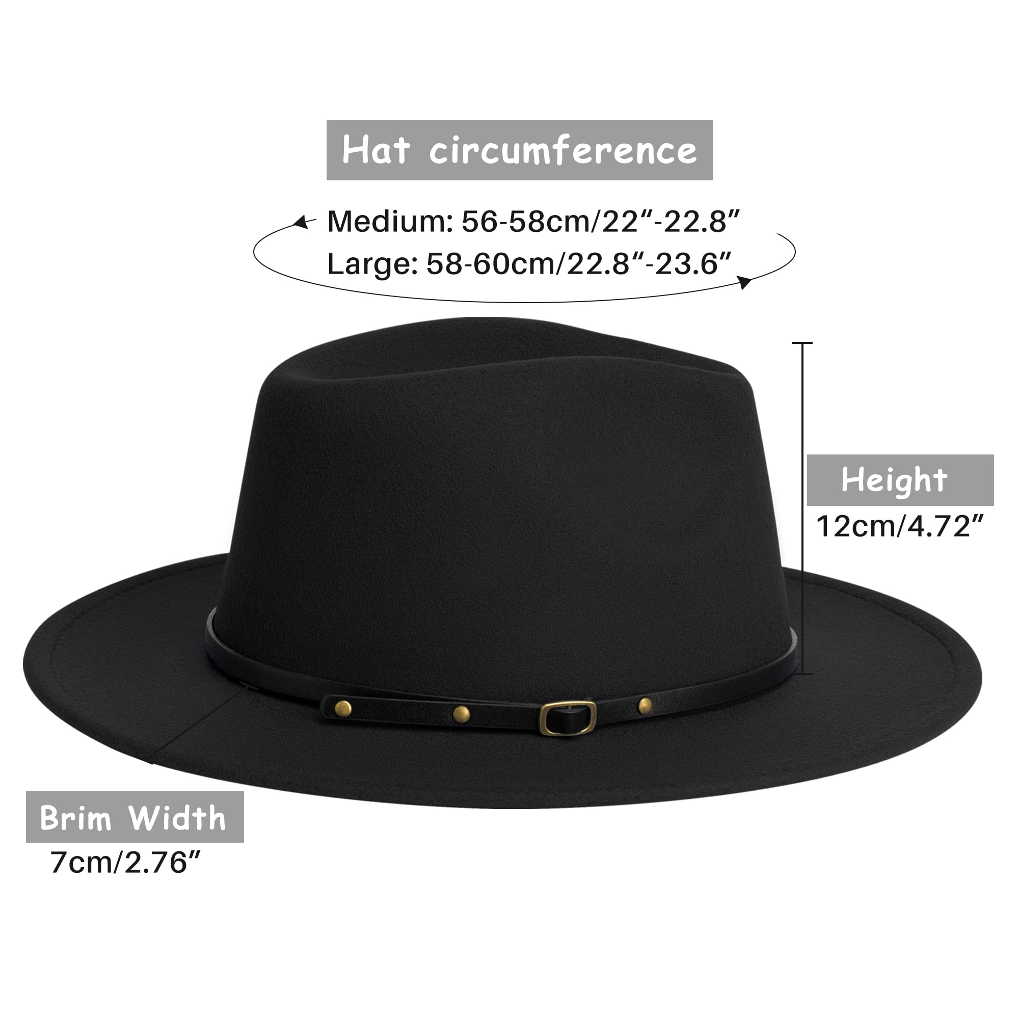 Wide Brim Fedora Hats for Women Dress Hats for Men Two Tone Felt Panama Hat