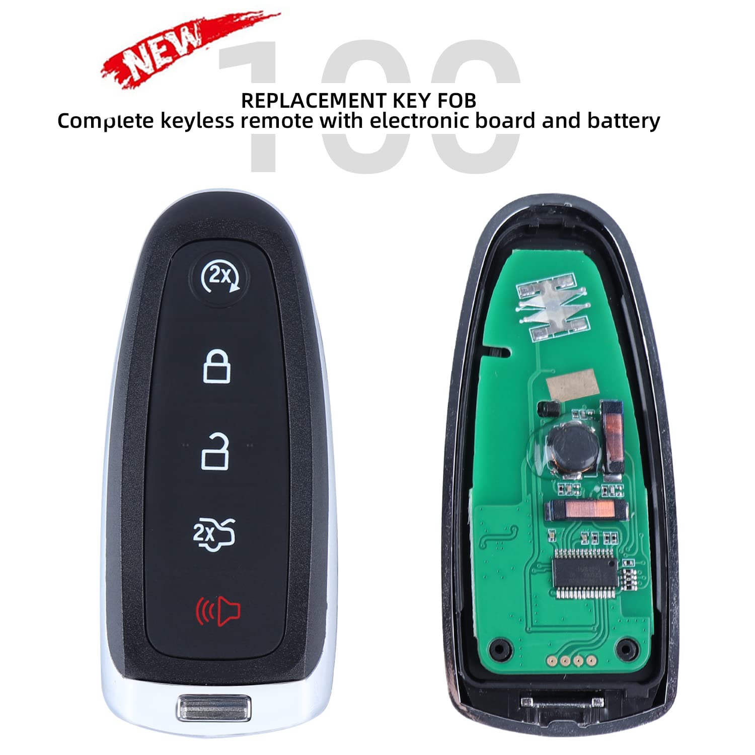 Key Fob Smart Proximity Keyless Entry Remote Control fits for 2011-2015 Ford Edge Explorer, 2013-2019 Flex Focus Taurus and Lincoln MKX MKS MKT Replace P/N: M3N5WY8609 ID46 315Mhz 1 PCS