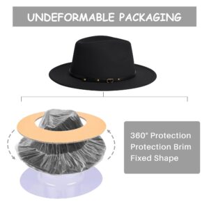 Wide Brim Fedora Hats for Women Dress Hats for Men Two Tone Felt Panama Hat