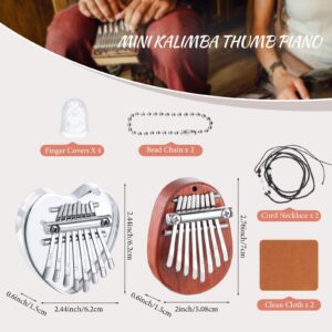 Yeshone 2 Sets Mini Kalimba 8 Key Thumb Piano Christmas Gift Sets for Kids Adults Beginners, Mini Finger Thumb Piano Finger Harp Adults Beginners Small Handheld Instrument