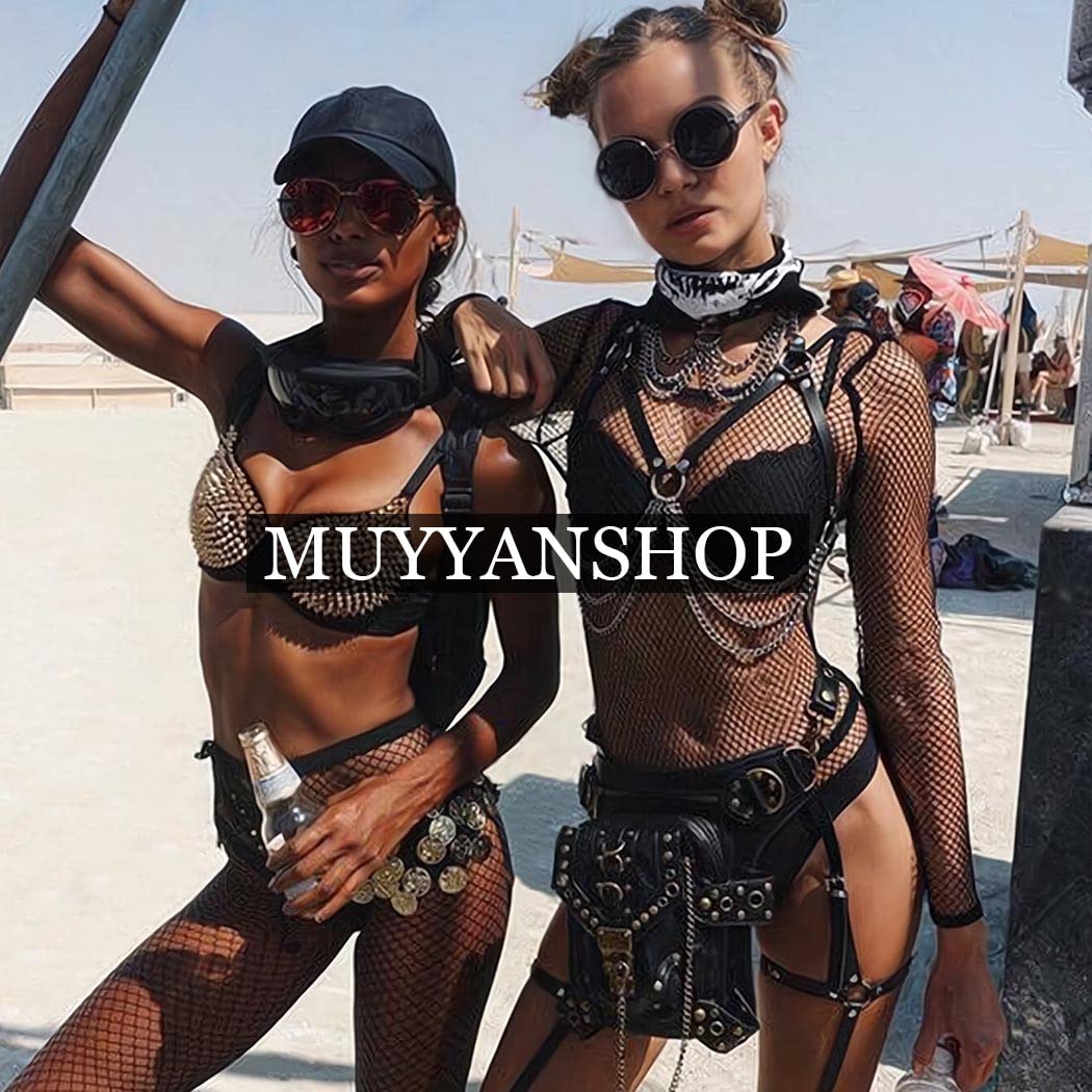 Punk Leather Waist Chain Silver Belly Body Chains Festival Body Chain Jewelry for Women and Girls