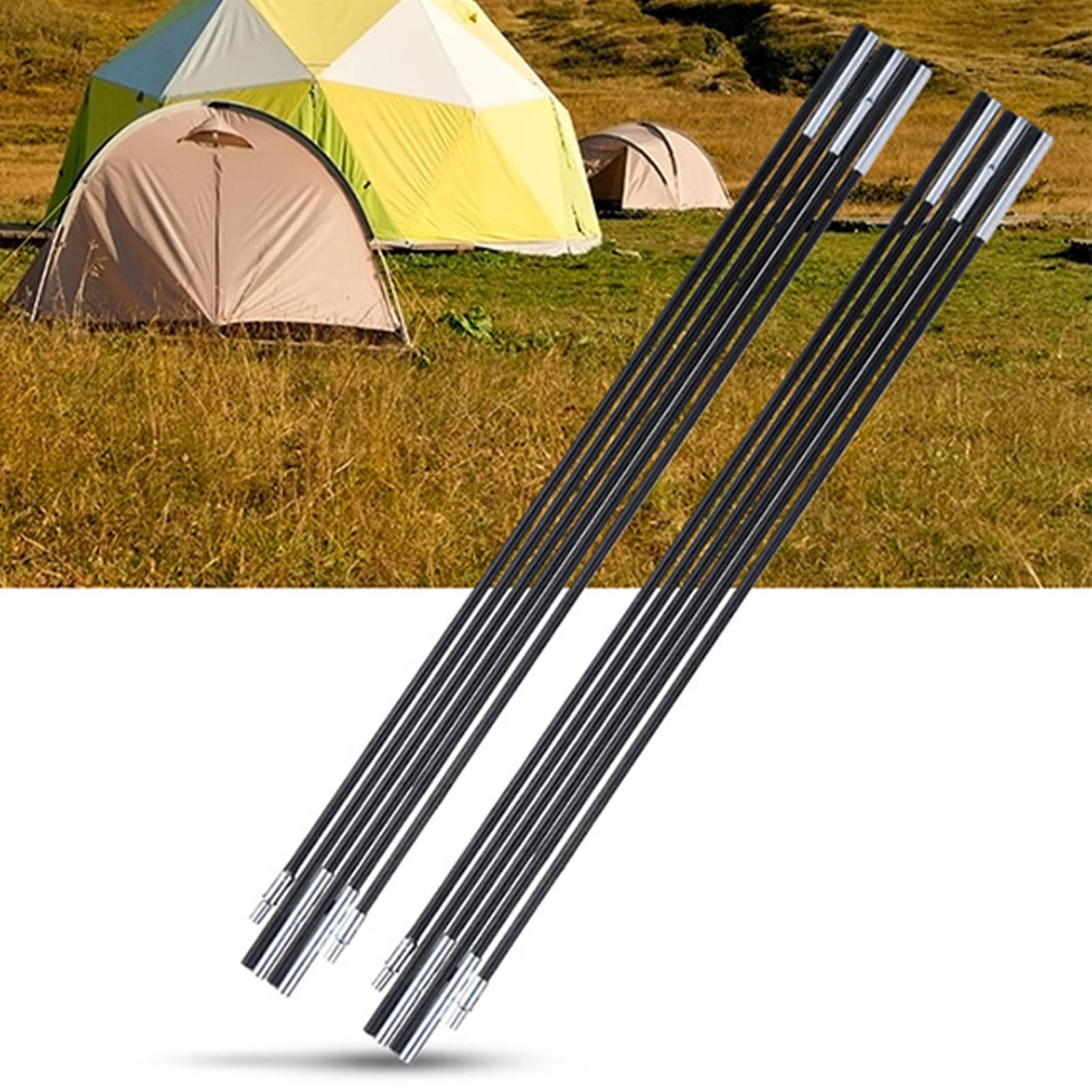 Gaeirt Awning Rod, Foldable Multi Sections Adjustable Camping Tent Pole for 1-2 Person Campin