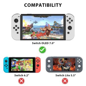 ZUSLAB Compatible with Hard Case Nintendo Switch – OLED Model 7.0” 2021, Dockable Protective Cover with Adjustable Stand, with 2 Game Slots Compatible with Joy‑Con controllers, Black