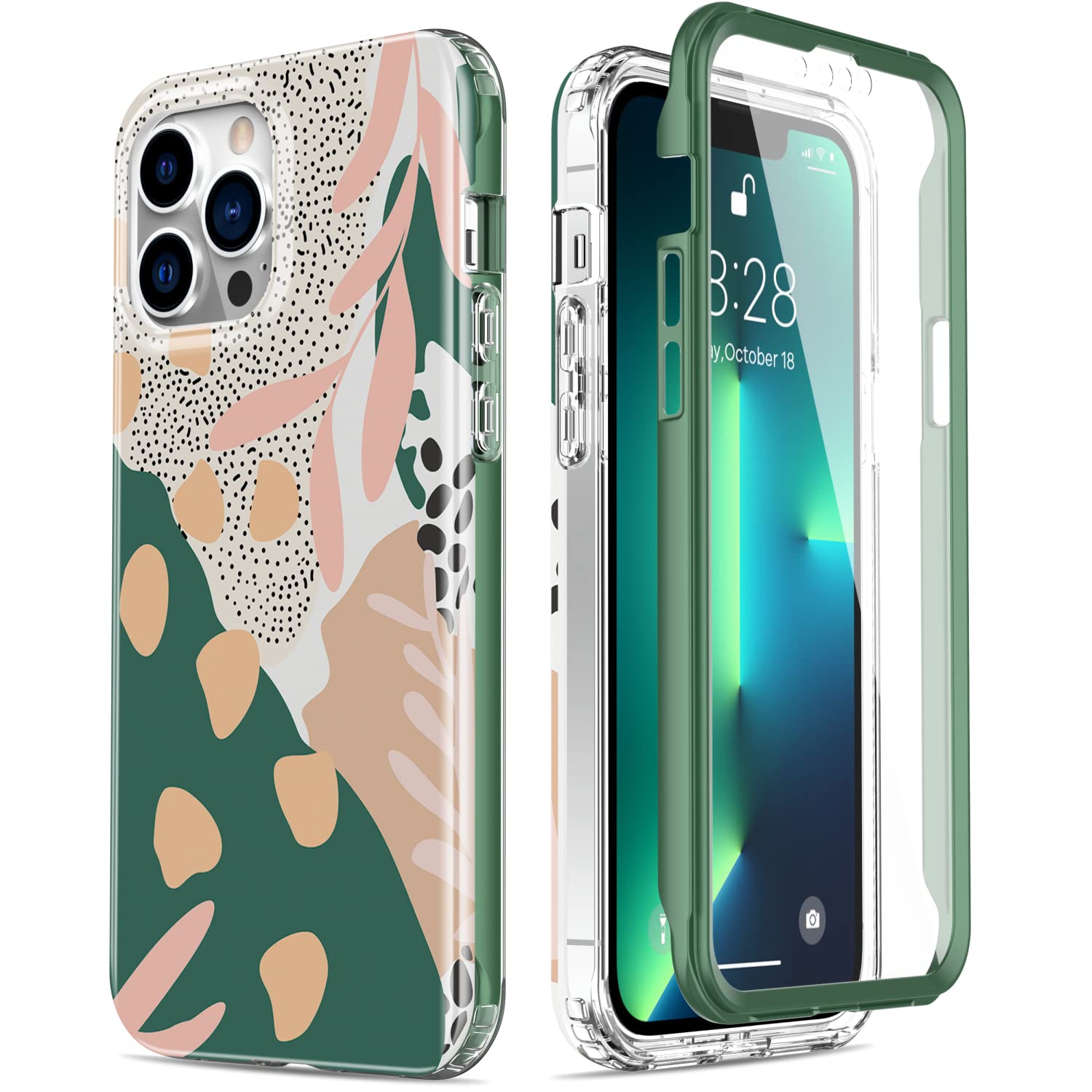 Esdot for iPhone 13 Pro Max Case with Built-in Screen Protector,Military Grade Cover with Fashion Designs for Women Girls,Protective Phone Case 6.7" Niee Patterns