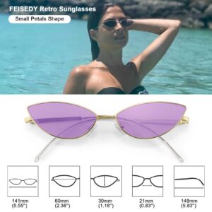 FEISEDY Fashion Designer Sunglasses Retro Small Petals Shape Arc Temple Design B2298