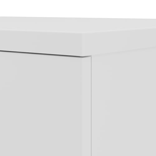 Bush Business Furniture Universal Closet Wall Cabinet with Doors and Shelves, White