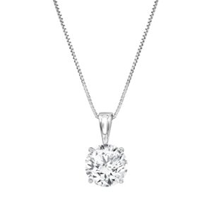 beyond brilliance 1.00 carat solitaire diamond pendant necklace for women | round cut lab grown diamond | 14k white gold pendant (vs-si) | fine jewelry for her | gift box included