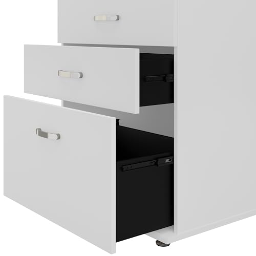 Bush Business Furniture Universal Laundry Room Storage Cabinet with Drawers, White