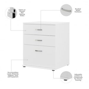 Bush Business Furniture Universal Laundry Room Storage Cabinet with Drawers, White