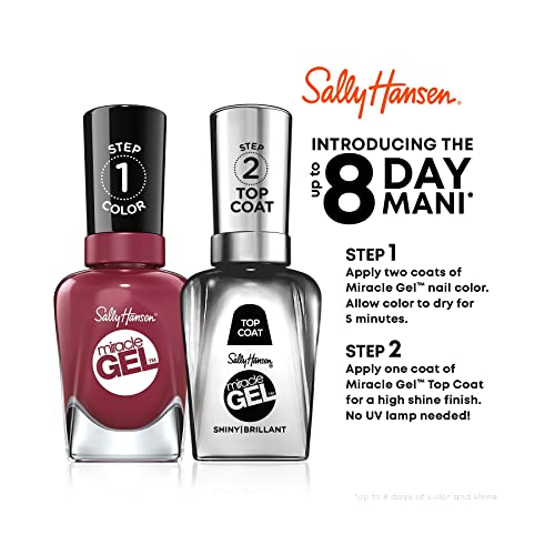 Sally Hansen Miracle Gel™, Travel Seekers First Glass, Long Lasting, Gel-Like Formula, No UV Lamp Needed, Pink Nail Polish