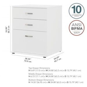 Bush Business Furniture Universal Laundry Room Storage Cabinet with Drawers, White