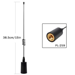 TWAYRDIO VHF Marine Antenna, 156-163MHz 50W Boat Radios Antennas with 16.4ft Coaxial Cable (SO239 to PL259 Connector)，L-Shape Mounting Bracket and U-bolt for Midland Uniden Cobra Icom Marine Radio