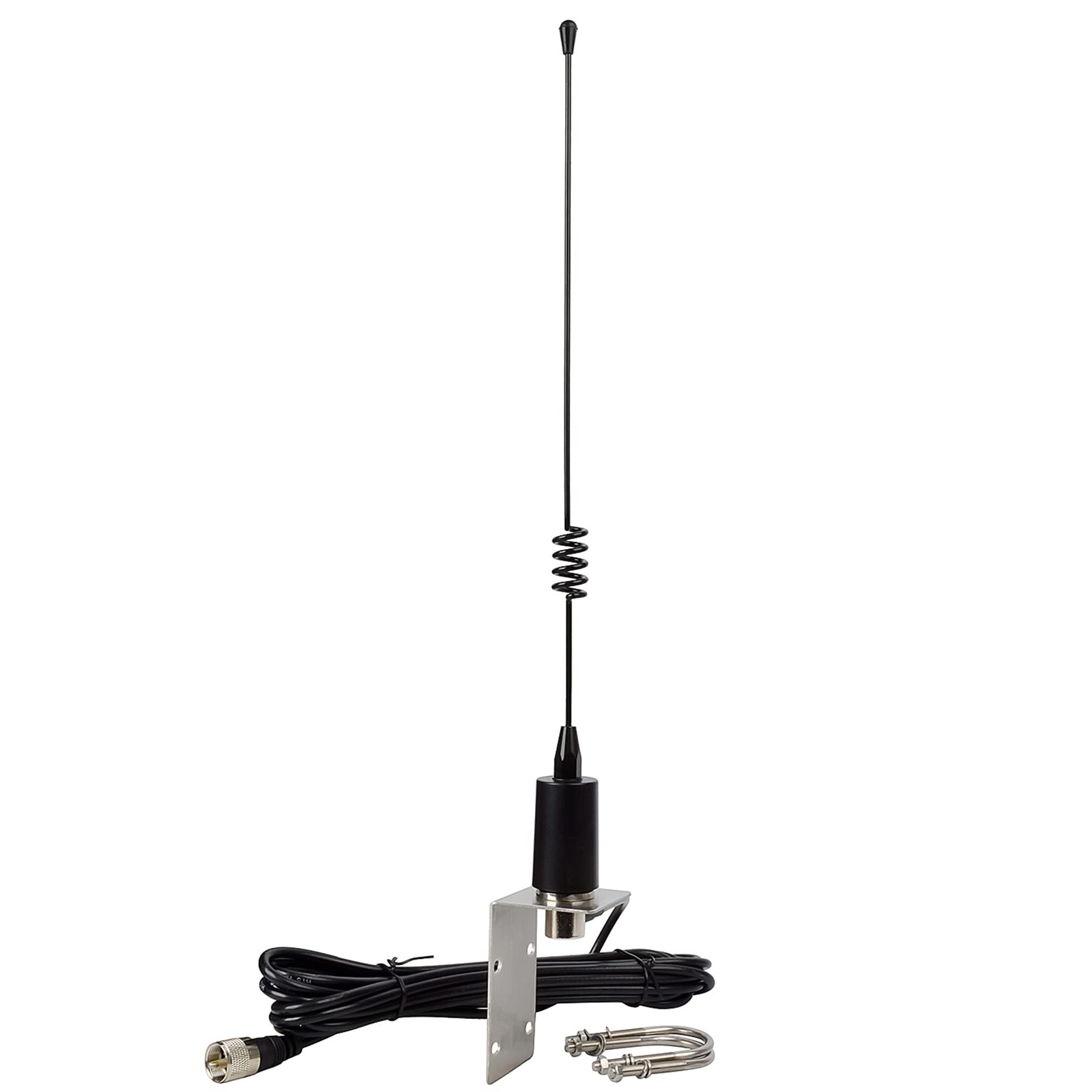 TWAYRDIO VHF Marine Antenna, 156-163MHz 50W Boat Radios Antennas with 16.4ft Coaxial Cable (SO239 to PL259 Connector)，L-Shape Mounting Bracket and U-bolt for Midland Uniden Cobra Icom Marine Radio