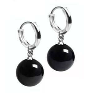 mall of style anime earrings for men - black potara earrings - potara jewelry - japanese earrings (night - pair)