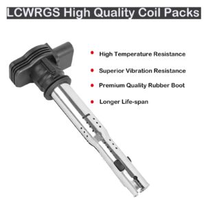 LCWRGS Ignition Coil for L5 2.5 2005 2006 2007 2008 2009 2010 2011 2012 Volkswagen VW Jetta Rabbit Beetle Passat Golf Tiguan GTI Eos CC Coil Pack Set of 5 Replaces UF575