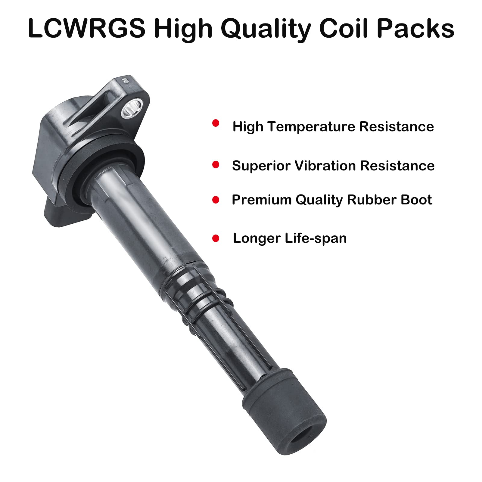 Set of 4 Ignition Coil Pack Fits for L4 2.4 2.0 2002 2003 2004 2005 2006 2007 2008 2009 Honda CRV Accord Civic SI Element S2000 Acura RSX CSX Coil Pack Replaces# UF311 UF583 C1382