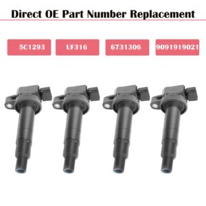 Pack of 4 Ignition Coils For L4 1.5 2000 2001 2002 2003 2004 2005 2006 2007 2008 2009 2010 Scion XA XB Toyota Prius Echo Yaris Coil Packs Replaces# UF316