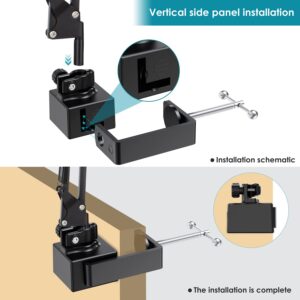 YOUSHARES Metal Table Mount Clamp for Microphone Arm Stand Table Clamp with Adjustable Interface Aperture and Two-way Fixation, Cantilever Clip for Microphone Arm Stand with Adjustable Screws