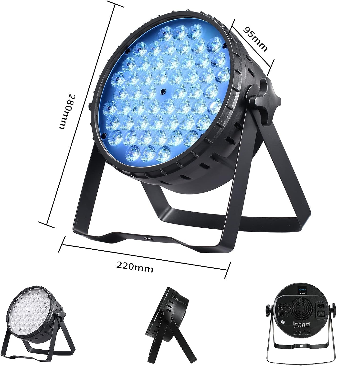 BETOPPER Stage Lights for Parties, 54x3W LED Par Lights RGB, DMX DJ Lights Sound Activated,Strobe Wash Lights for Party, Wedding, Club, Concert and Festival (1)