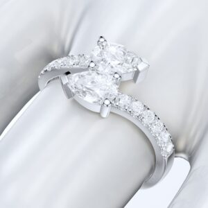 PRSTANI Real 10K White Gold Twisted Snakes Like Simulated Pear-Shaped Diamond Ring For Women (7)