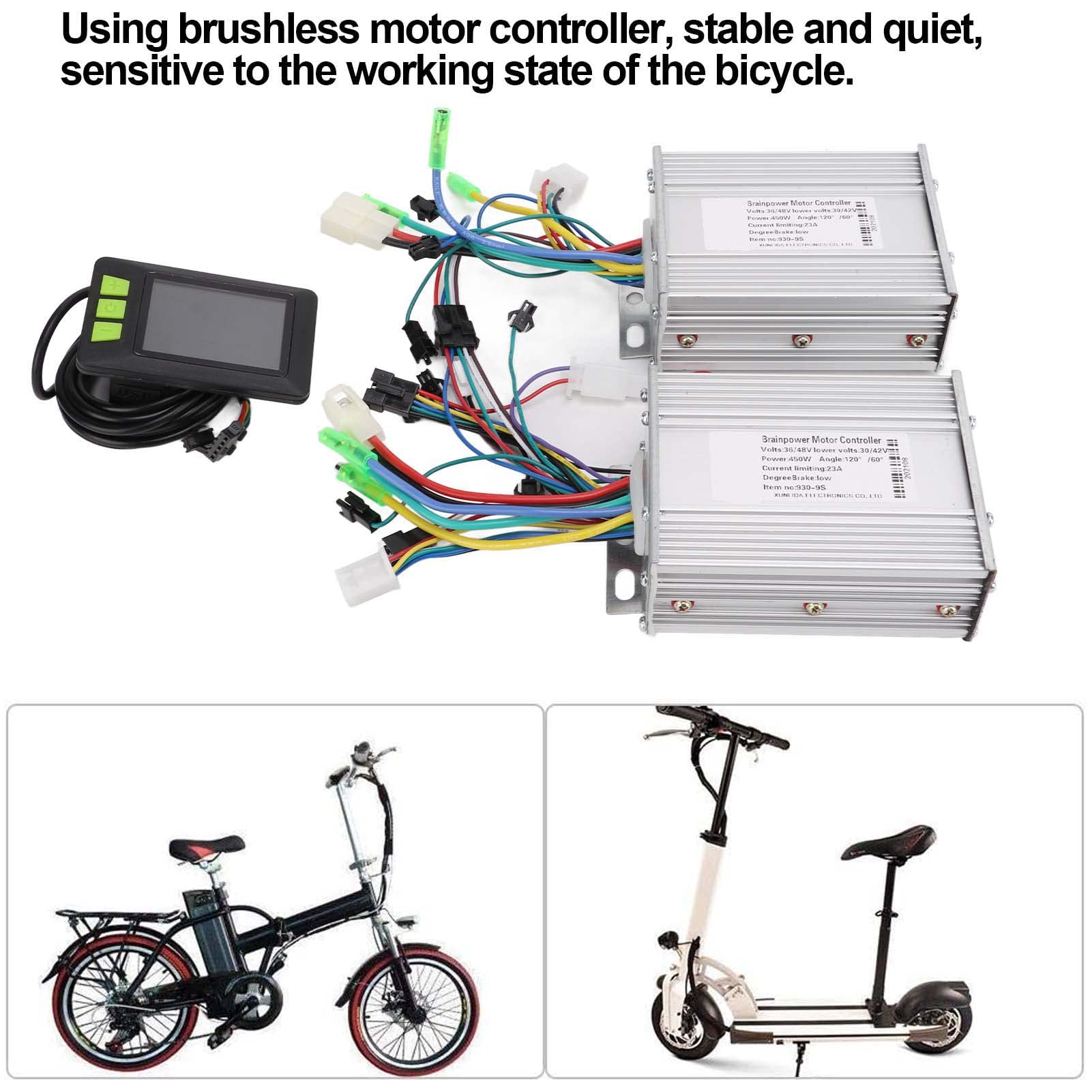 VBESTLIFE 36V 48V 1000W Electric Brushless Controller Kit, E- Dual Drive Motor Brushless Controller with LCD Display Color Screen Kit for Electric Scooter DIY Part