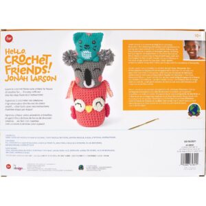 Boye Jonah's Hands Cute Critters Beginners Crochet Kit for Kids and Adults, Makes 3 Animals, Multicolor 10 Piece, Small