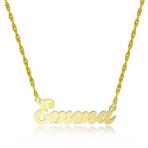 14K Yellow Personalized Custom Name Necklace (Singapore, 18 inch)