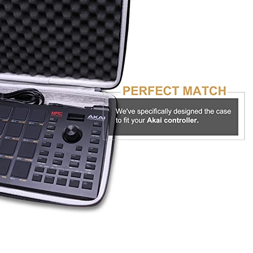 LTGEM Hard Travel Carrying Case for Akai Professional MPC Studio & Hercules DJControl Inpulse 200 MK2 & Native Instruments Maschine Mikro Mk3 Drum Controller