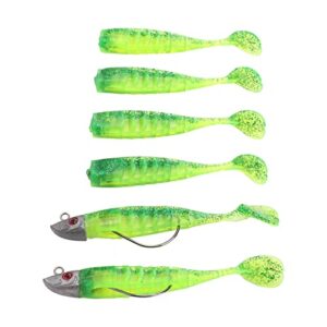 velaurs silicone fishing bait, artificial fishing bait feel comfortable for saltwater for freshwater for anglers(oil green)