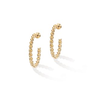 PAVOI 14K Gold Plated 2.5mm Twisted Rope Round Hoop Earrings (25 Millimeters, Yellow Gold Plated)