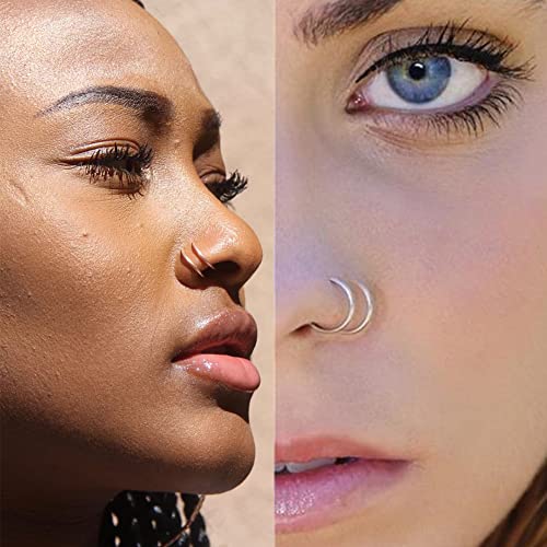 Longita Fake Nose Ring Fake Septum Fake Nose Ring Hoop Fake Nose Rings for Women Fake Nose Piercing Fake Septum Ring Fake Septum Piercing Magnetic Septum Ring