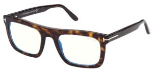 tom ford ft 5757-b blue block dark havana/blue filter 52/22/145 unisex eyewear frame