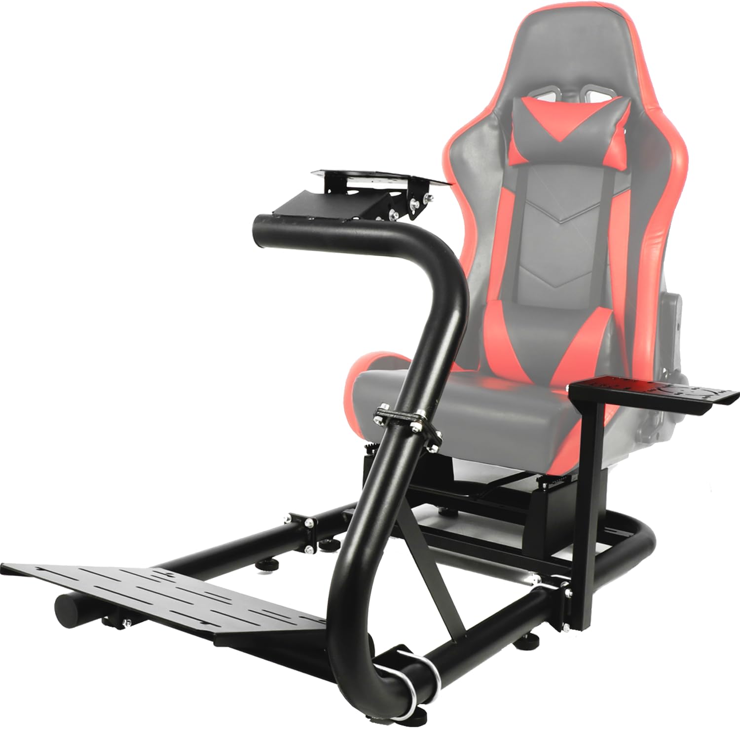 Anman Pro Steering Wheel Stand fits for Logitech/Thrustmaster g25,g27,g923,t3pa,T248x,T80,T300RS TX, 50mm Round Tube Freedom Upgrade Racing Simulator Cockpit Steering Wheel Pedal Seat Not Included