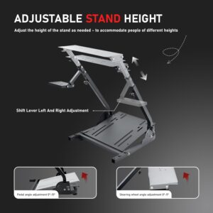 Anman Entry level Racing Wheel Stand Fit for Logitech/Thrustmaster/PXN/Fanatec G25 G27,G29 G923 T128x T248 T80 T300 T500RS,Fully Foldable Steering Wheel Cockpit,Not Included Wheel Shifter Pedals