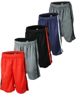 brooklyn vertical boys 5-pack athletic performance basketball shorts with pockets and drawstring closure (14/16, combo a)