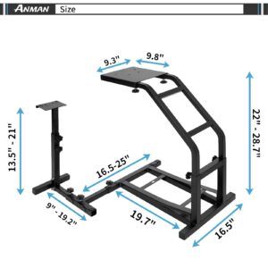 Anman Foldable Racing Steering Stand Fit for Logitech G27 G29 G920 G923 Adjustable Racing Simulator Cockpit Steering Wheel Shifter Pedals NOT Included