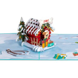 Paper Love 3D Pop Up Christmas Card, Holiday Dog House