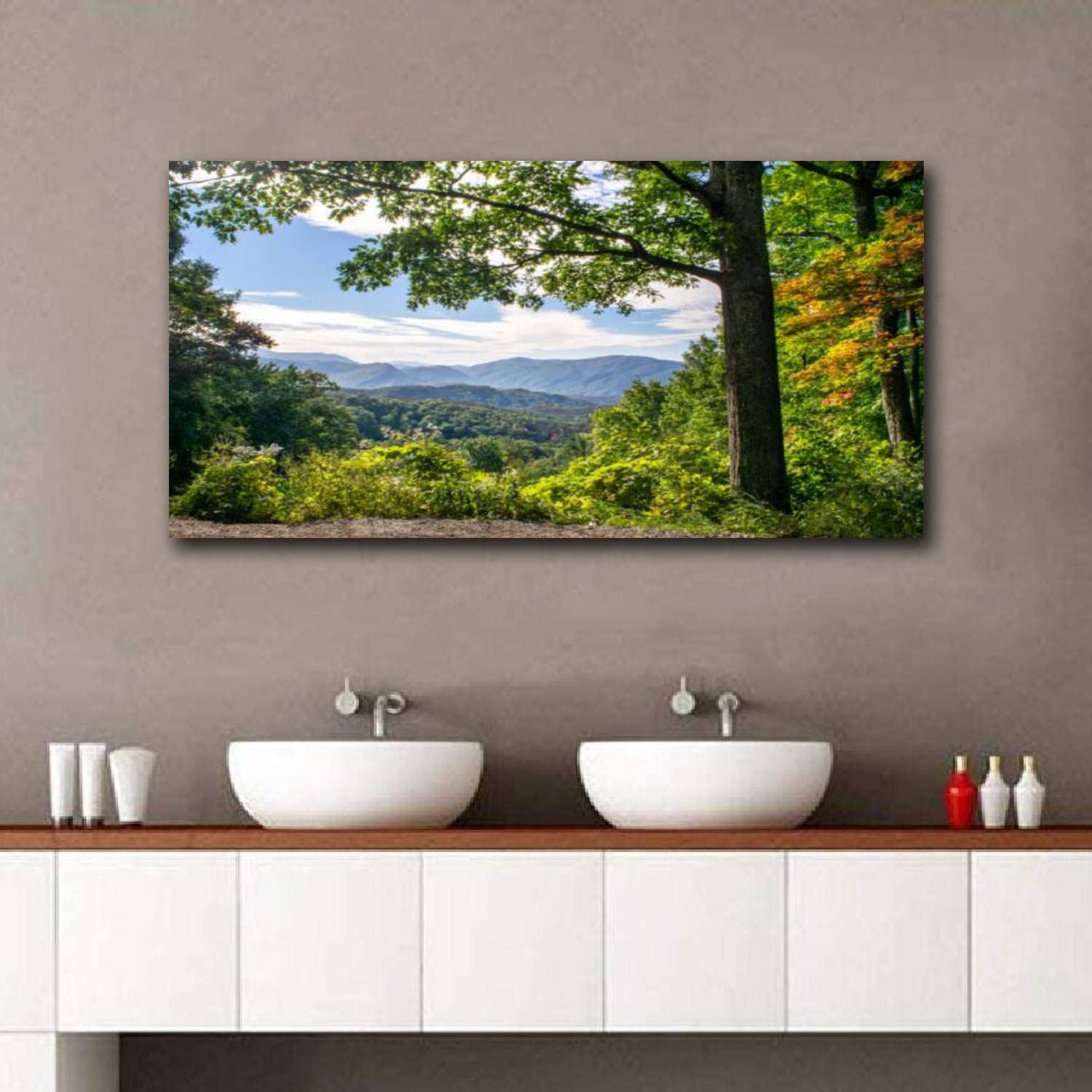 Wall Art for Living Room Picturesque View of Great Smoky Mountains National Park Print On Canvas Wall Decor Painting Posters Office Modern Home Decoration 20x40 inches Ready to Hang