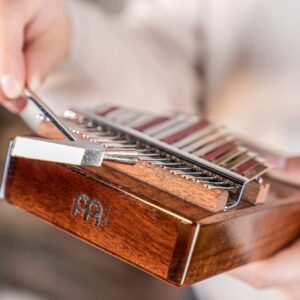 Pickup Kalimba Thumb Piano for Amplifiers, 17 Keys — Includes Tuning Hammer and Case — For Meditation, ASMR, Sound Therapy and Yoga, 2-YEAR WARRANTY