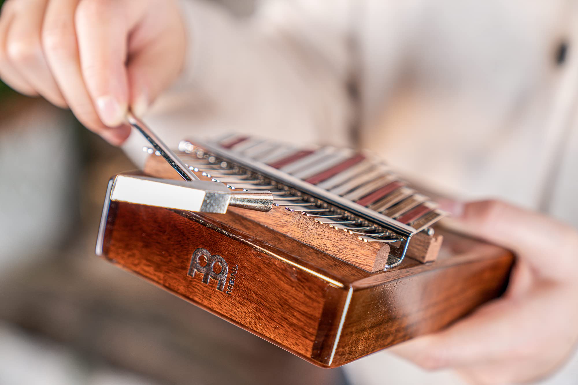 Pickup Kalimba Thumb Piano for Amplifiers, 17 Keys — Includes Tuning Hammer and Case — For Meditation, ASMR, Sound Therapy and Yoga, 2-YEAR WARRANTY