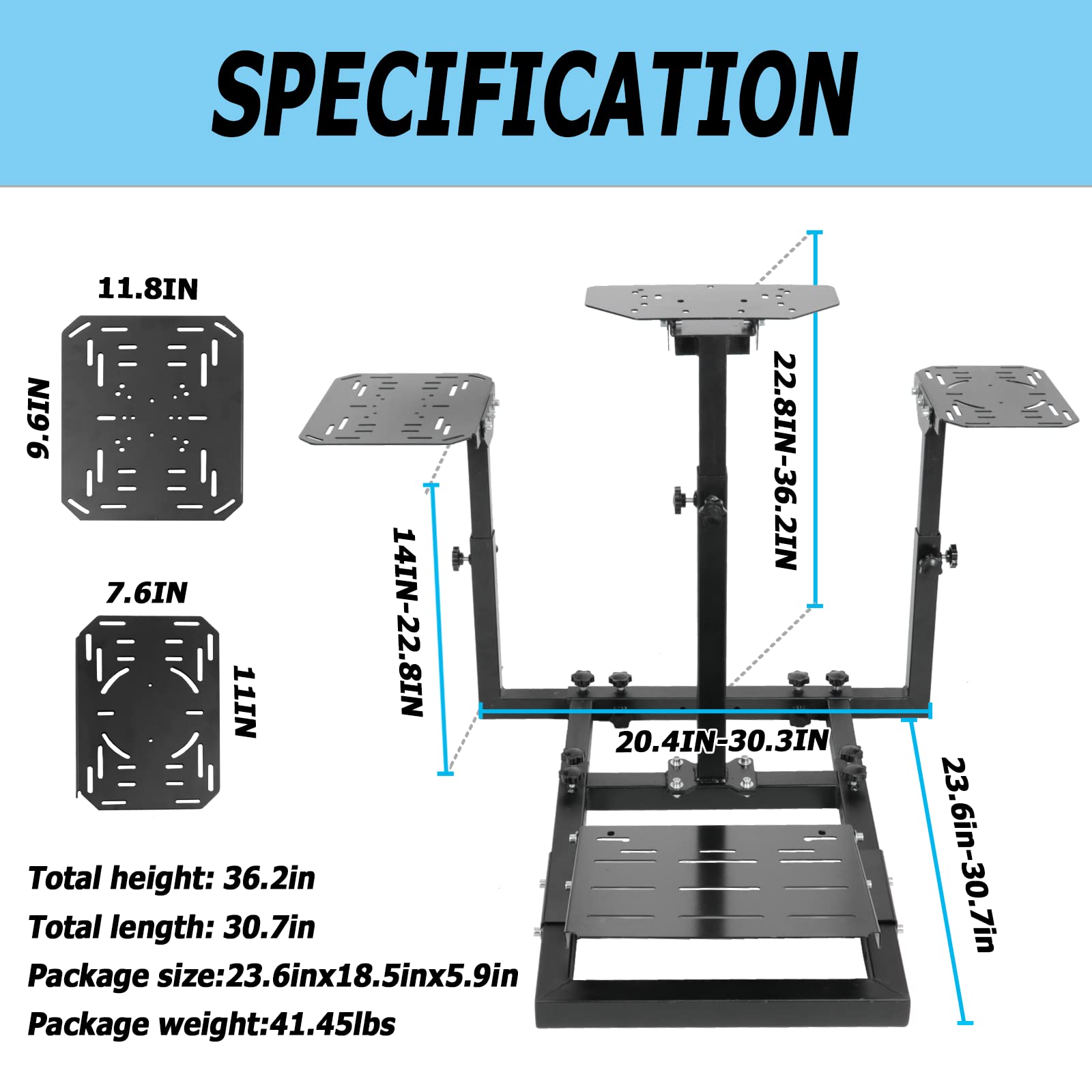 Anman Flight Racing simulator cockpit Wheel Stand Dual-Purpose Fit for Logitech Shifter Joystick Pedals,Thrustmaster/Hotas Warthog, Only Include Flight Joystick Mount Three Sizes Shift Lever Panels