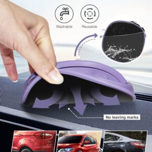 Loncaster Car Phone Holder, Car Phone Mount Silicone Car Pad Mat for Various Dashboards, Slip Free Desk Phone Stand Compatible with iPhone, Samsung, Android Smartphones, GPS Devices More (Purple)