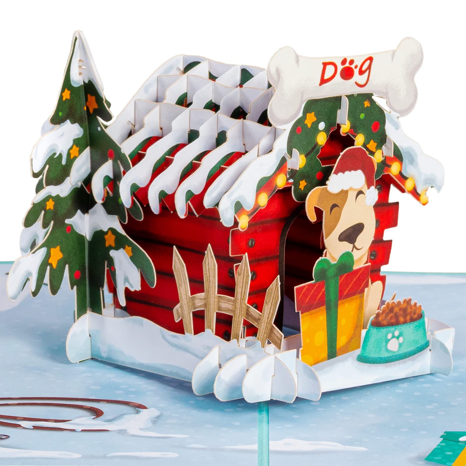 Paper Love 3D Pop Up Christmas Card, Holiday Dog House