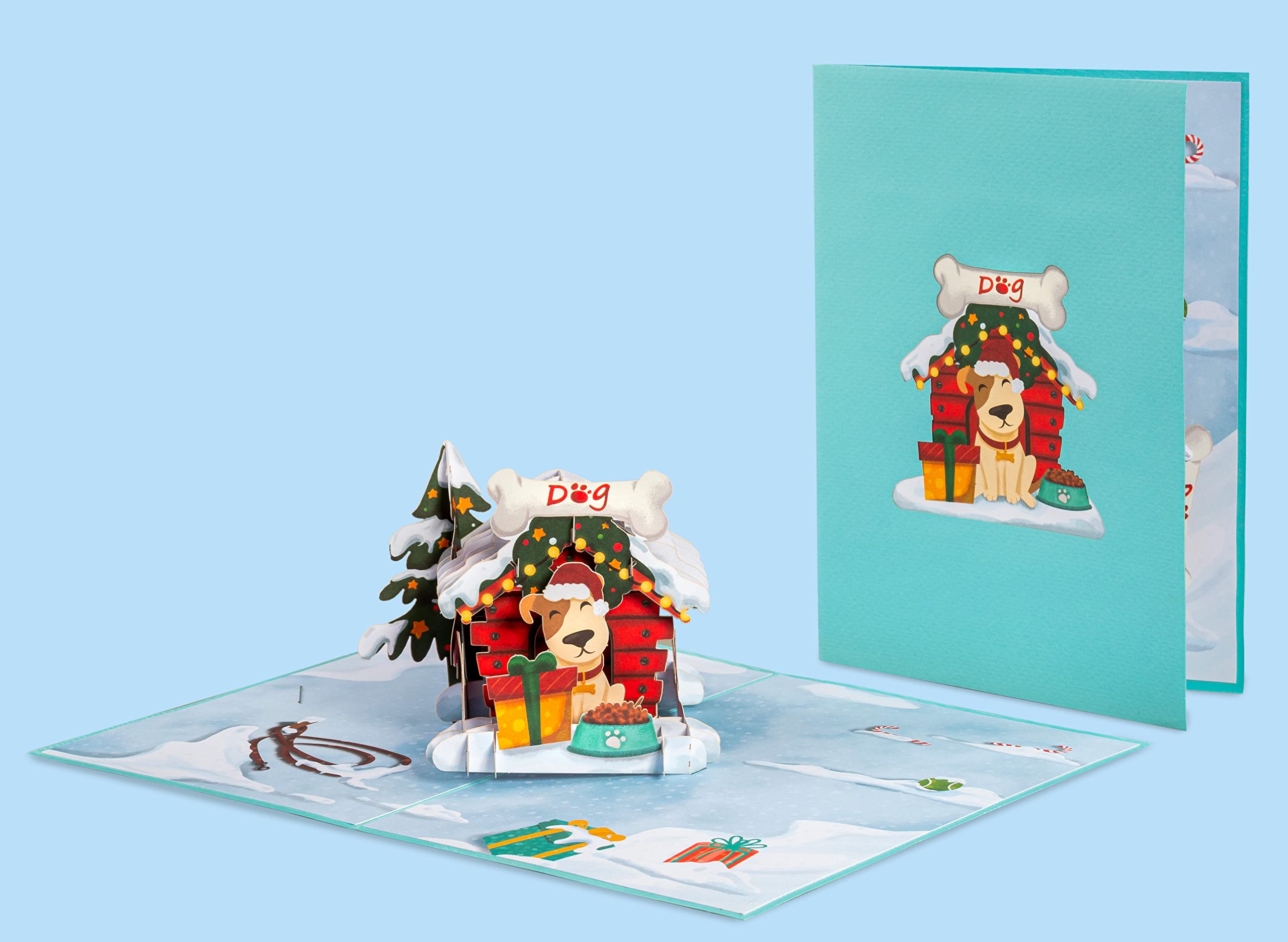 Paper Love 3D Pop Up Christmas Card, Holiday Dog House