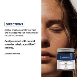 facetheory Relaxing Night Cream M10 PRO - Night Face Cream, Hydrating Night Cream, Made with Melatonin, Face Moisturizer Night, Replenish Skin, Vegan & Cruelty-Free, Made in UK | Scented | 1.7 Fl Oz