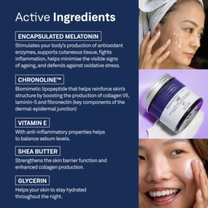 facetheory Relaxing Night Cream M10 PRO - Night Face Cream, Hydrating Night Cream, Made with Melatonin, Face Moisturizer Night, Replenish Skin, Vegan & Cruelty-Free, Made in UK | Scented | 1.7 Fl Oz