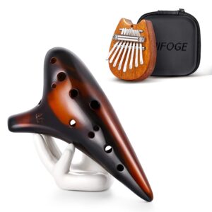 mifoge mini kalimba thumb piano 8keys & mifoge ocarina 12 hole tones alto c