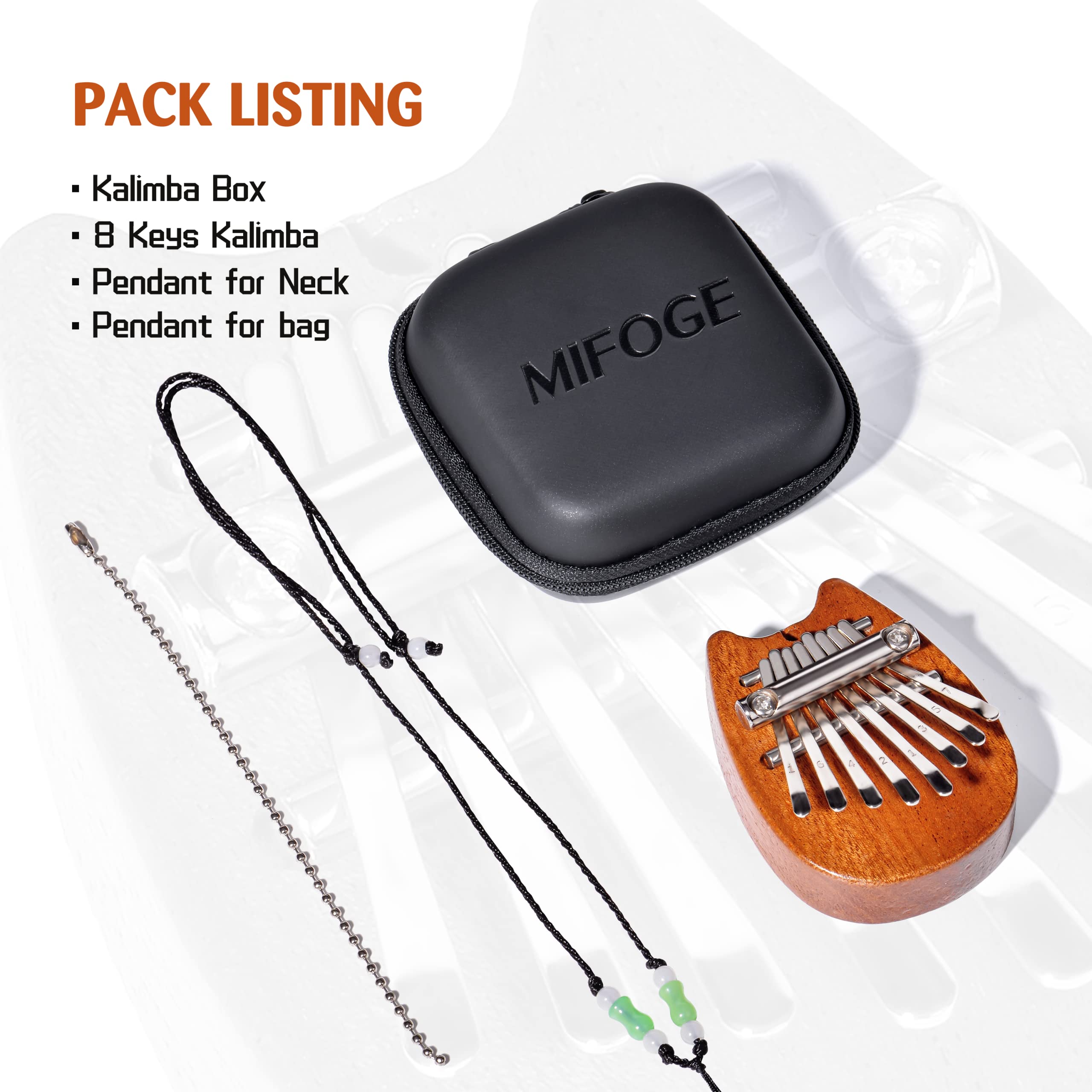 MIFOGE Mini Kalimba Thumb Piano 8Keys & MIFOGE Ocarina 12 Hole Tones Alto C