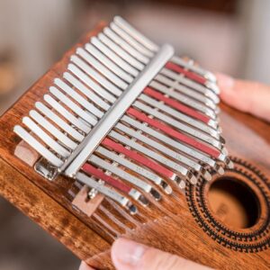 Pickup Kalimba Thumb Piano for Amplifiers, 17 Keys — Includes Tuning Hammer and Case — For Meditation, ASMR, Sound Therapy and Yoga, 2-YEAR WARRANTY