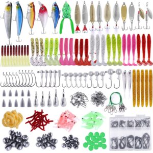 PLUSINNO 302PCS Fishing Lures Baits Tackle, 212PCS Fishing Accessories Kit